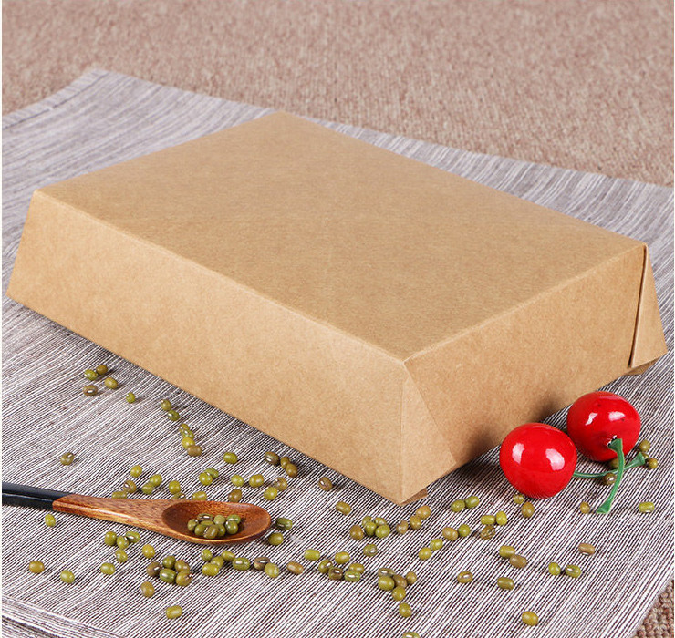 (箱) 牛皮紙淋膜餐盒一次性快餐盒外賣打包盒便當盒方形餐盒 (包運送上門)