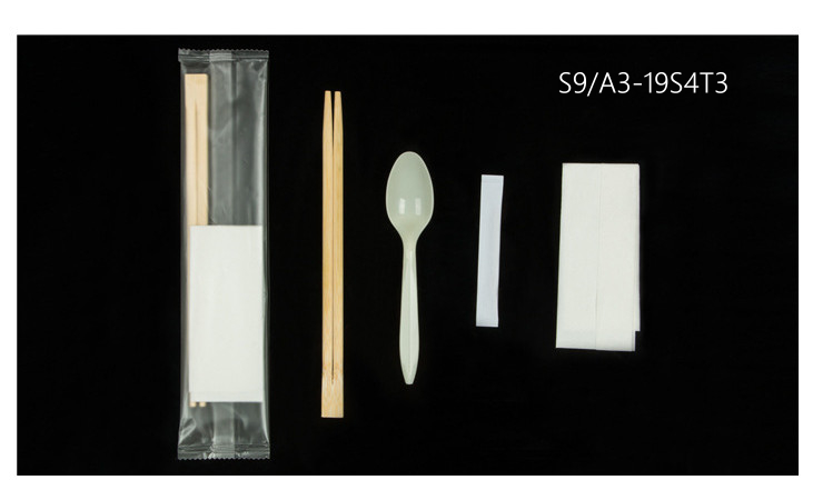 (箱/800套) 一次性竹筷子紙巾四件套裝外賣餐具包勺子 (包運送上門)