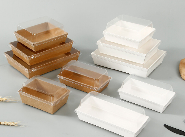(1000個/箱)牛皮紙盒甜品蛋糕三明治外賣包裝盒方形帶蓋烘焙西點盒(包運送上門)