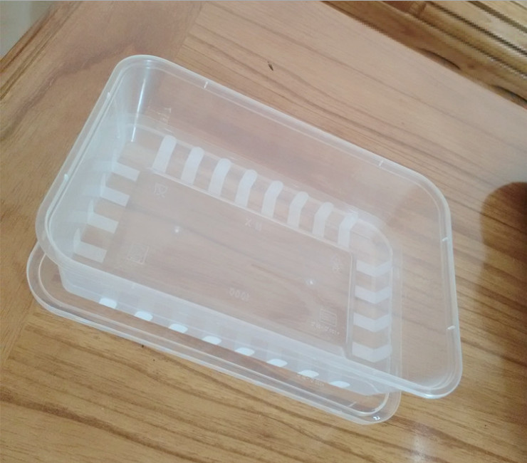 (150套/箱) 1000ml大方盒 一次性塑料飯盒保鮮外賣餐盒 方形燒臘打包飯盒 (包運送上門)