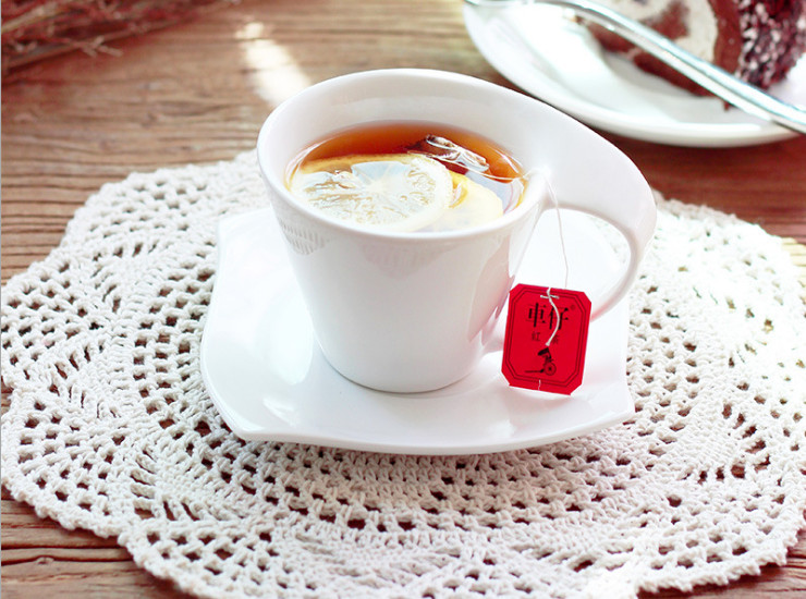 175ML 純白陶瓷咖啡杯碟套裝 175ml歐式風車折把杯碟英式下午茶杯奶茶杯