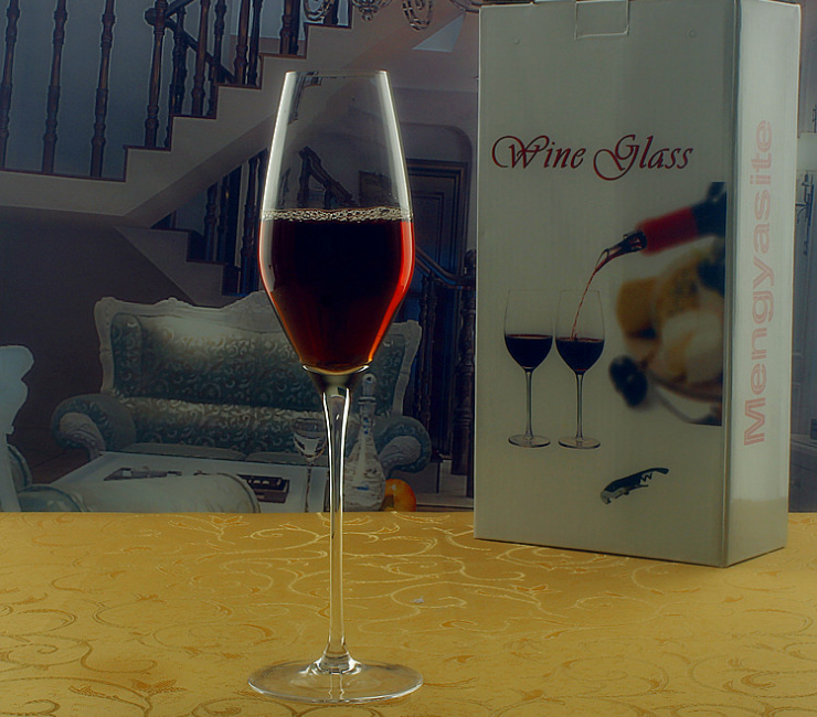 2只禮盒裝 無鉛水晶紅酒杯 高腳杯酒莊 香檳葡萄酒杯 送禮品酒具套裝