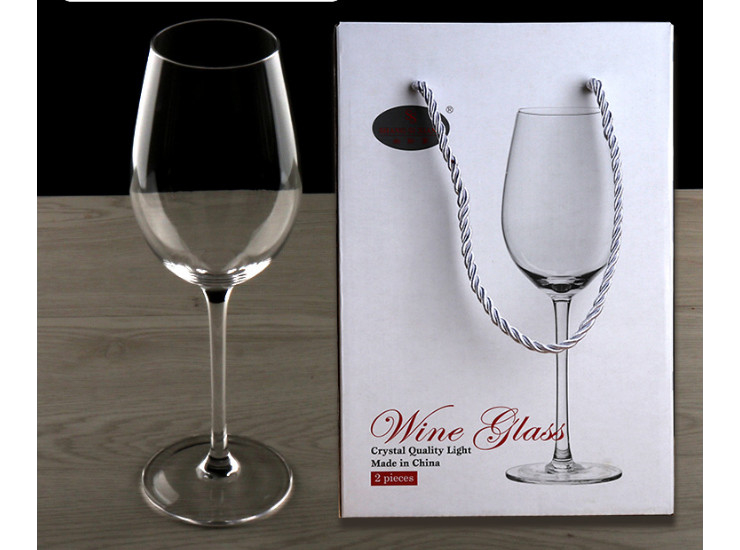 2 Red Wine Glasses Gift Box Lead-Free Goblet Glass Crystal Wine Glass Wine Glass Gift (One Set 2 Pcs)