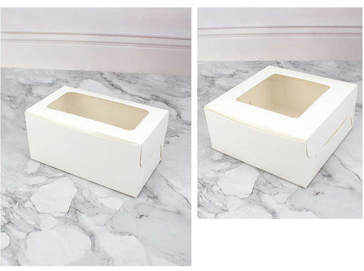 (Box/500 Pcs) 2/4/6/12 Grid White Card Cowhide Muffin Box Cupcake Box Egg Tart Box With Inner Tray (Door Delivery Included)