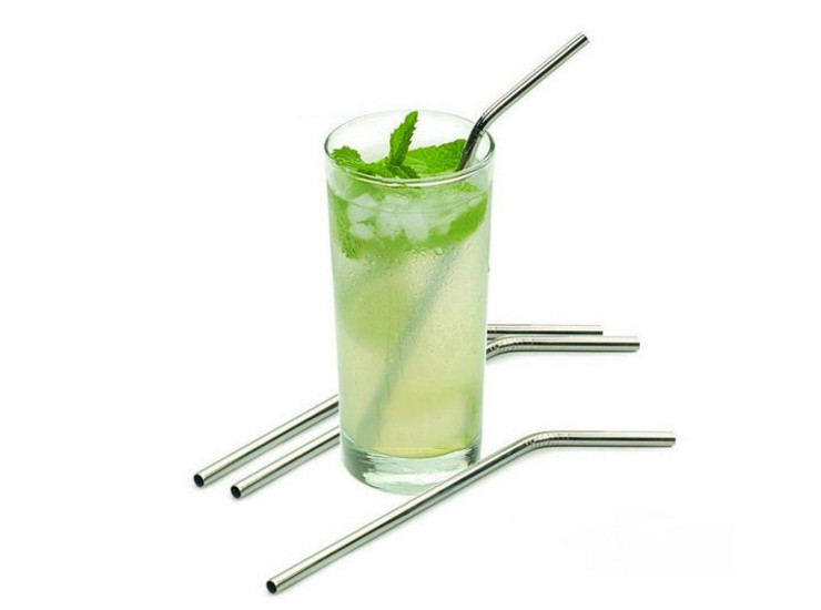 304 Stainless Steel Straws With Threaded Pipettes Stirrer Juice Straws / Coffee Straws