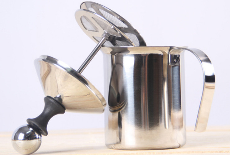 400Cc Cappuccino Japanese Double-Layer Stainless Steel Hand Hit Creamer To Play Milk Bubbler Coffee Equipment
