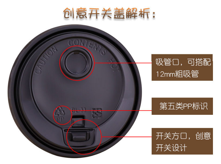 (Box/1000 Pcs) 90 Caliber Double Hole Coffee Cup Lid Disposable Pp Paper Cup Lid (Door Delivery Included)