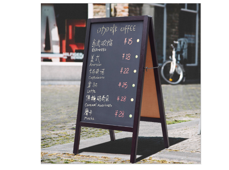 A字双面粉笔萤光笔磁性立式黑板 餐厅咖啡店广告板价目表菜单