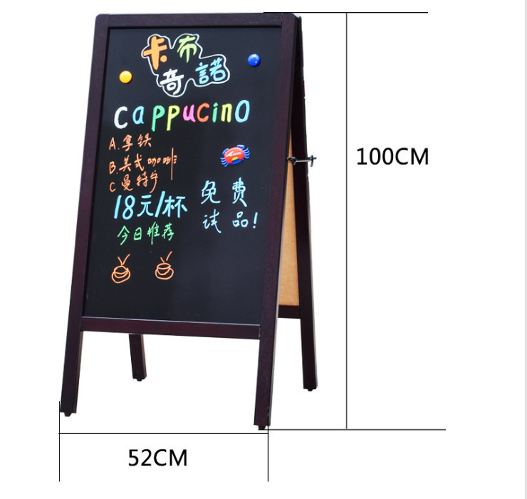 A字雙麵粉筆螢光筆磁性立式黑板 餐廳咖啡店廣告板價目表菜單