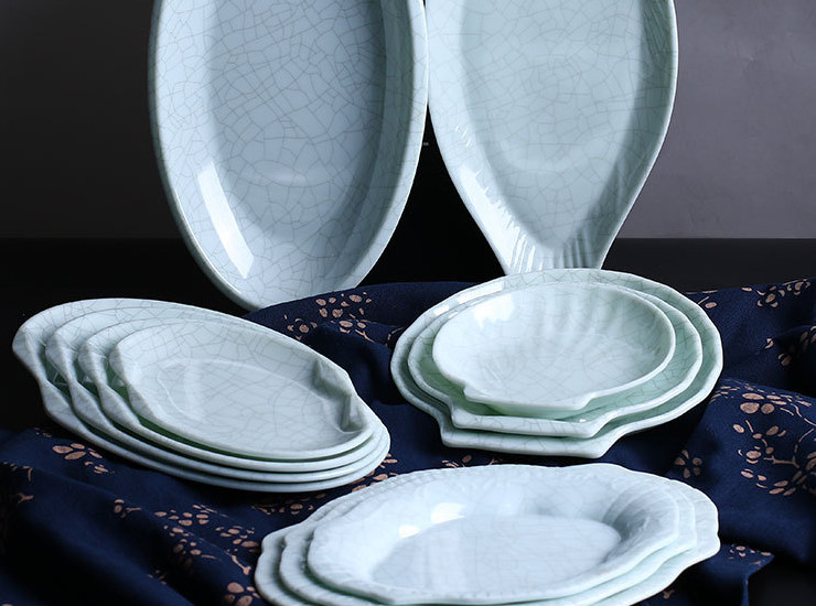 A5 Ice Crack Creative Plate Melamine Dish Snack Plate Dish Shaped Melamine Tableware Snack Dish Fries Plate