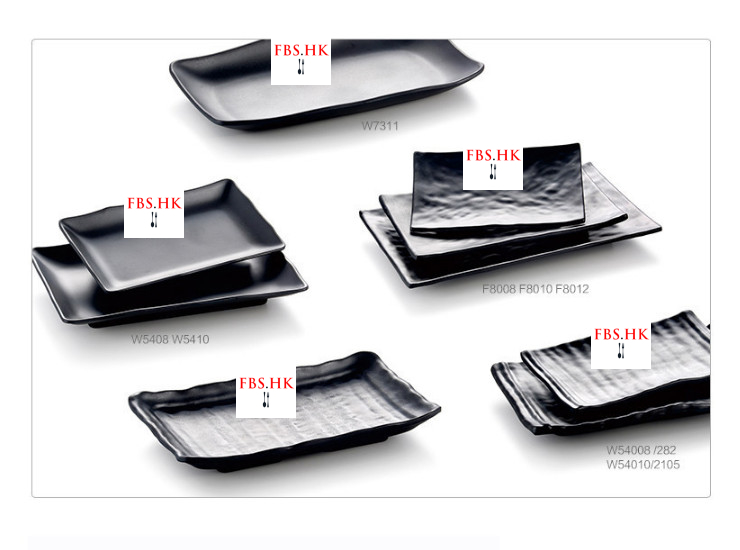 A5 Melamine Japanese Barbecue Dish Rectangular Plate Creative Sushi Plate Restaurant Hot Pot Plate Melamine Tableware Wholesale (Various Models)