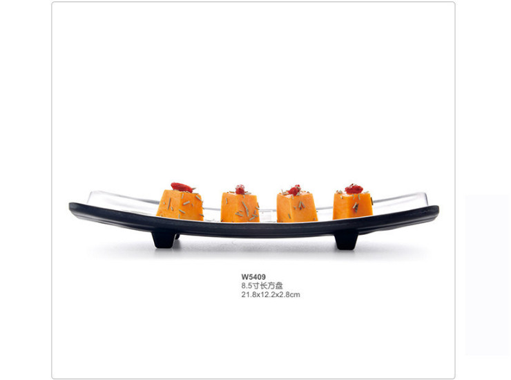A5 Melamine Japanese Barbecue Dish Rectangular Plate Creative Sushi Plate Restaurant Hot Pot Plate Melamine Tableware Wholesale (Various Models)