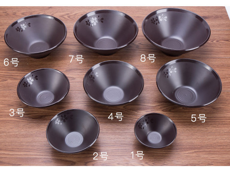 A5 Melamine Tableware Cutlery Black Cherry Saucer Japanese Thread Ramen Bowls Taste Thousands