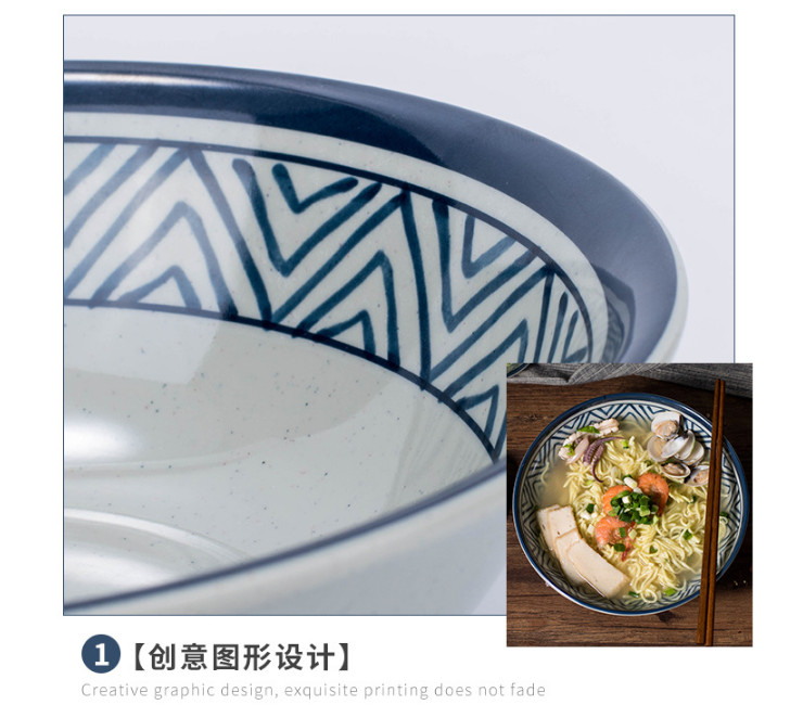 A5海之蓝密胺面碗商用大号塑料汤碗麻辣烫大碗日式餐具