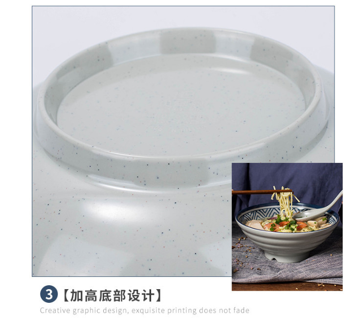 A5海之蓝密胺面碗商用大号塑料汤碗麻辣烫大碗日式餐具