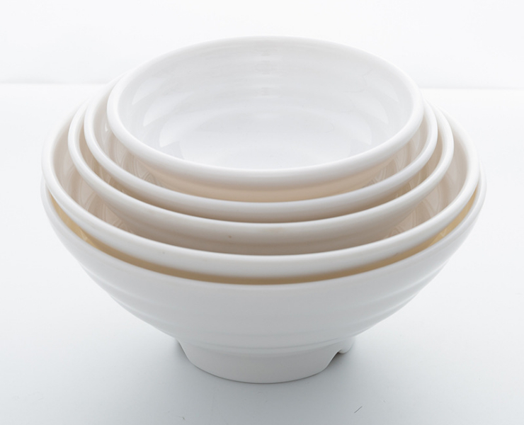 A8 Imitation Porcelain Melamine White Mala Tang Beef Noodle Bowl Big Bowl Fast Food Restaurant Special Rice Bowl Hotel Soup Bowl (Multiple Styles & Sizes)