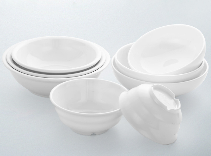 A8 Imitation Porcelain Melamine White Noodle Bowl Soup Bowl Hotel Hotel Special Bowl Creative Deep Bowl (Multiple Styles & Sizes)