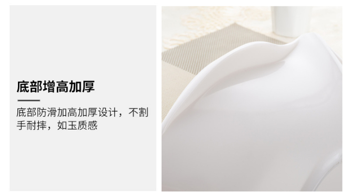 A8仿瓷密胺白色異形大圓碗創意花型湯碗酒店塑料菜碗