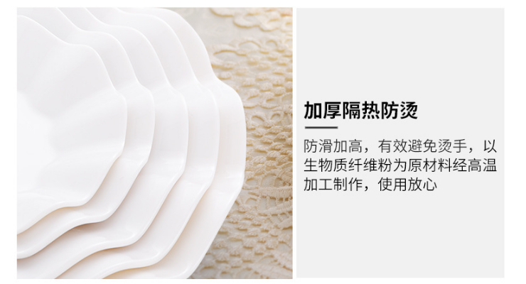 A8仿瓷白色梅花盤點心碟酒店菜碟快餐盤塑料密胺盤子 (多款多尺寸)