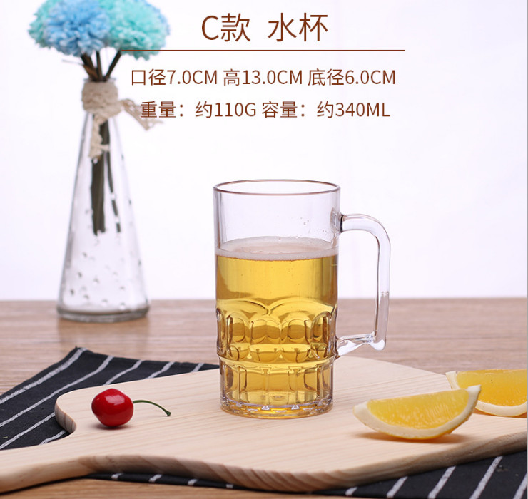 Acrylic Bar Ktv Glass Octagonal Glass Beer Mug Transparent Beer Cup