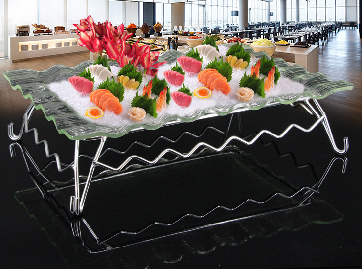 亚克力水果花边盘 寿司蛋糕点盘自助餐点心拼盘日韩料理鱼生海鲜盘