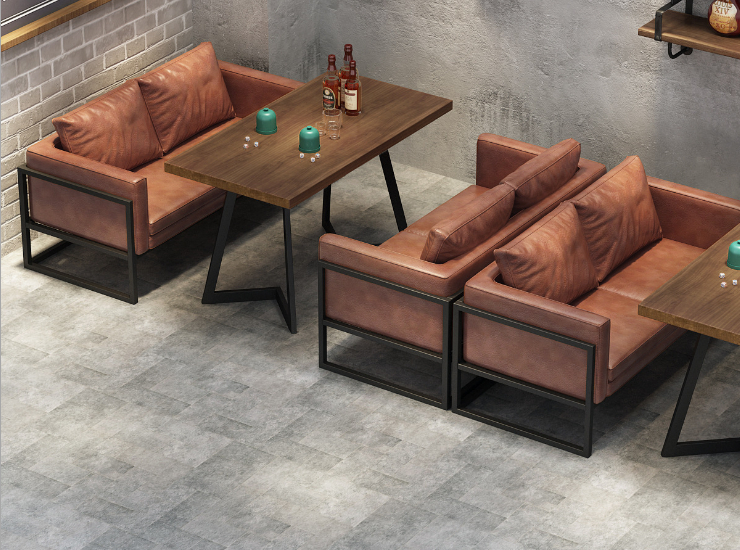American Leather Art Sofa Combination Industrial Style Bar Clear Bar Sofa Table And Chair Restaurant Multi-Seat Sofa Deck (Delivery & Installation Fee To Be Quoted Separately)