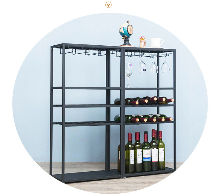 Apartment Winery Storefront Metal Wine Cabinet Against The Wall Floor Shelf Simple Iron Wine Rack (Shipping Fee Is Reported Separately)