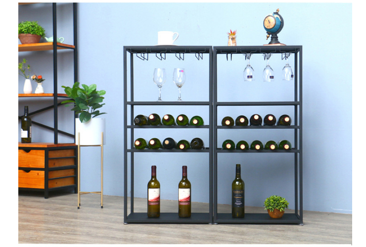 Apartment Winery Storefront Metal Wine Cabinet Against The Wall Floor Shelf Simple Iron Wine Rack (Shipping Fee Is Reported Separately)