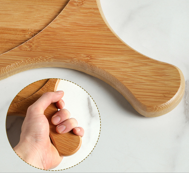 竹披薩板圓形竹製品托盤麵包托盤餐板披薩板木質點心盤竹木蛋糕盤 (多尺寸)