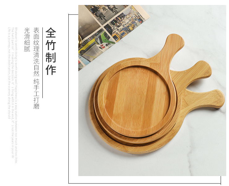 竹披薩板圓形竹製品托盤麵包托盤餐板披薩板木質點心盤竹木蛋糕盤 (多尺寸) - 關閉視窗 >> 可點按圖像