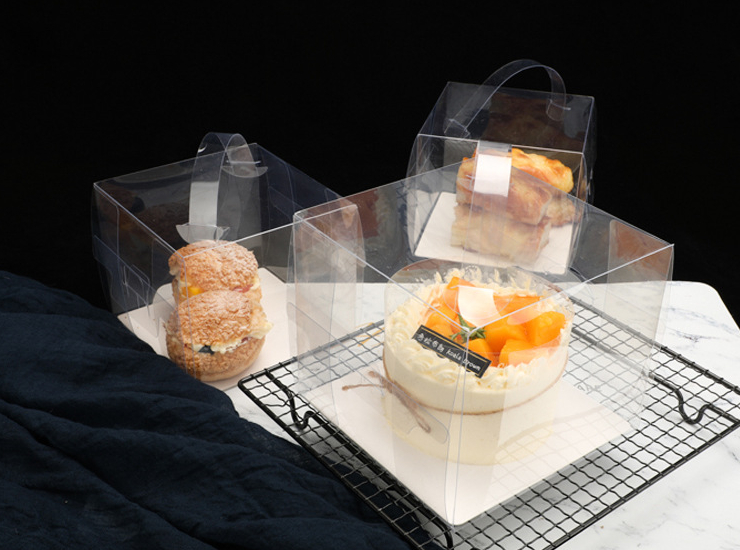 生日慕斯透明手提四寸蛋糕盒4寸5寸8寸6寸蛋糕盒爆漿蛋糕包裝盒 (包運送上門)
