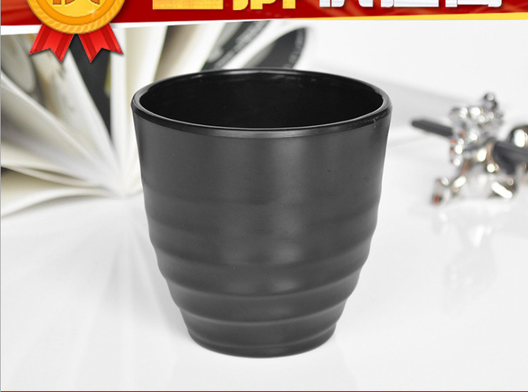 Black Matte Thread Cup A5 Melamine Melamine Tableware Wholesale