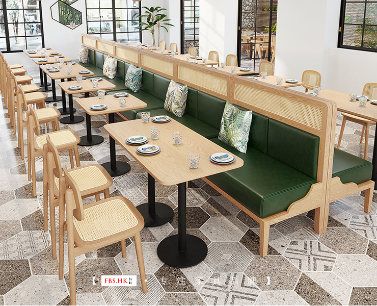 Booth Sofa Dining Table Bar Restaurant Cafe Custom Combination Commercial Soft Bag Clearing Bar Rattan Dining Table Combination (Delivery & Installation Fee To Be Quoted Separately)