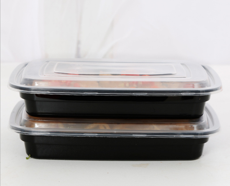 (箱/150套) 750毫升美式一次性餐盒長方形黑色塑料外賣打包便當沙拉菜盒 (包運送上門) - 關閉視窗 >> 可點按圖像