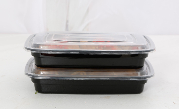 (箱/150套) 750毫升美式一次性餐盒長方形黑色塑料外賣打包便當沙拉菜盒 (包運送上門) - 關閉視窗 >> 可點按圖像
