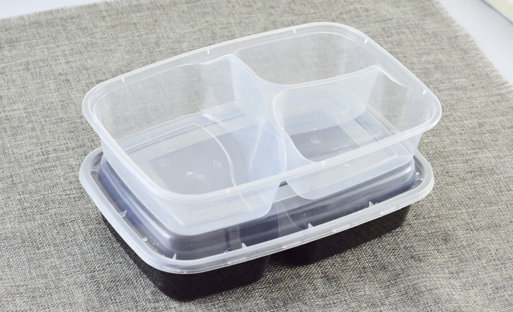 (箱/150套) 一次性餐盒打包外賣快餐盒高檔兩格長方形帶蓋便當飯菜盒 (包運送上門)