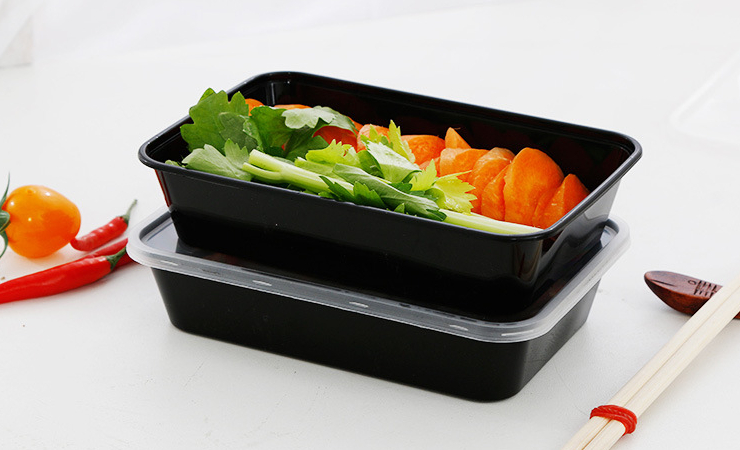 (Box / 300 Set) One-Time-Use Meal Box Plastic 500ml Single Cell Salad Fruit Preservation Box Rectangular Packed Takeaway Lunch Box (Door Delivery Included)