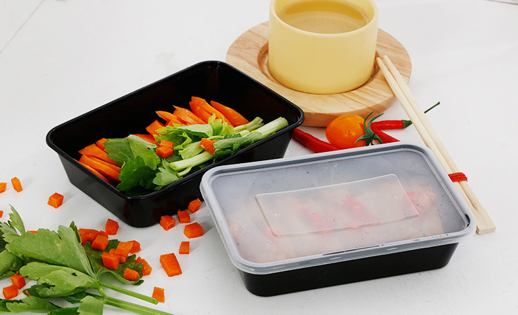 (Box / 300 Set) One-Time-Use Meal Box Plastic 500ml Single Cell Salad Fruit Preservation Box Rectangular Packed Takeaway Lunch Box (Door Delivery Included)