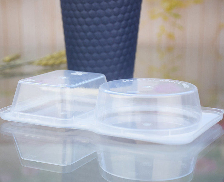(箱/400套) 一次性調料盒 兩格盒 塑料醬料盒5安士透明分格環保盒 (包運送上門)