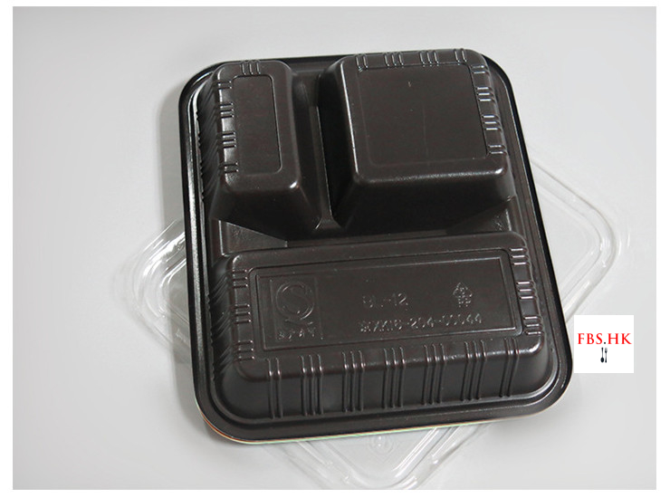 (箱/500套) 紅黑3格飯盒 一次性紅黑飯盒 三格塑料厚蓋優質 800-1000ml (包運送上門) - 關閉視窗 >> 可點按圖像