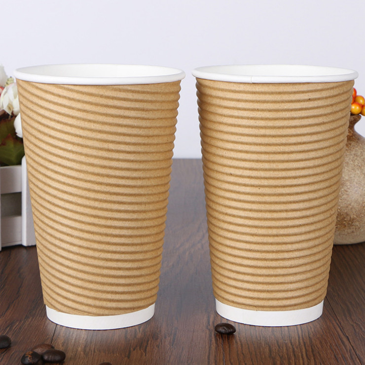 (箱/500個) 一次性紙杯加厚雙層隔熱豆漿咖啡奶茶瓦楞杯 (包運送上門)