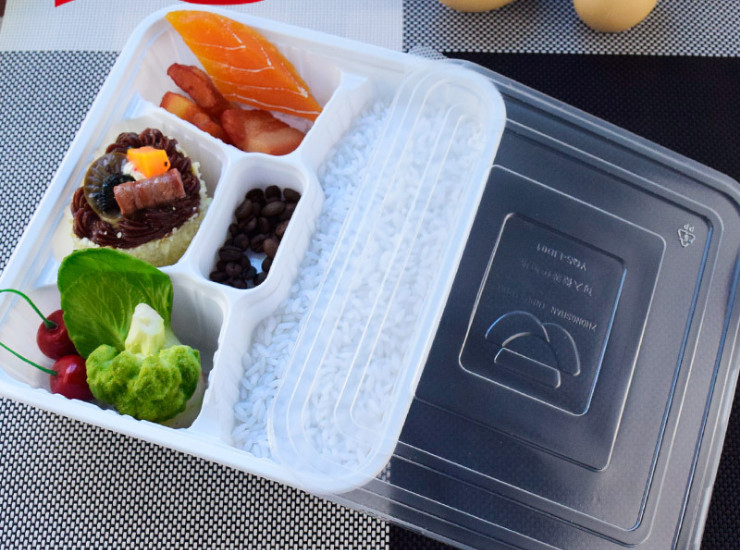(箱/600套) 加厚白色一次性饭盒 五格快餐盒 打包外卖盒 环保塑料餐 (包运送上门)