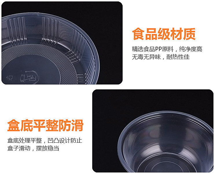 (Box) Affordable Blister Round Disposable Meal Boxes Takeout Boxes Packing Boxes Lunch Boxes Lunch Boxes Transparent Cover (Package Shipping)