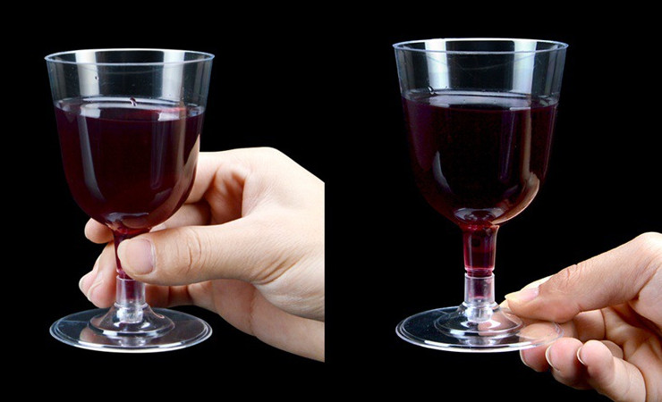 (箱) 一次性杯子 透明高脚杯 PS硬塑洋酒红酒香槟杯聚会塑料杯子 (包运送上门)