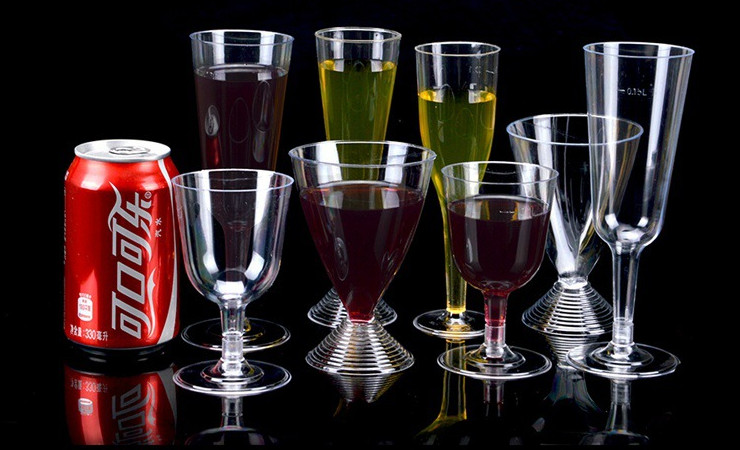 (箱) 一次性杯子 透明高腳杯 PS硬塑洋酒紅酒香檳杯聚會塑料杯子 (包運送上門)