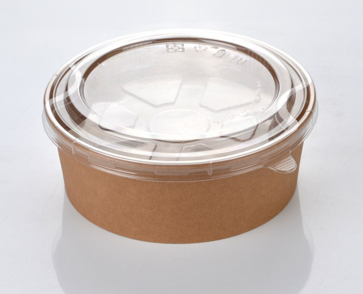 (箱) 一次性紙碗 加厚牛皮紙圓形便當盒 快餐打包盒蓋澆飯盒帶蓋 (包運送上門)