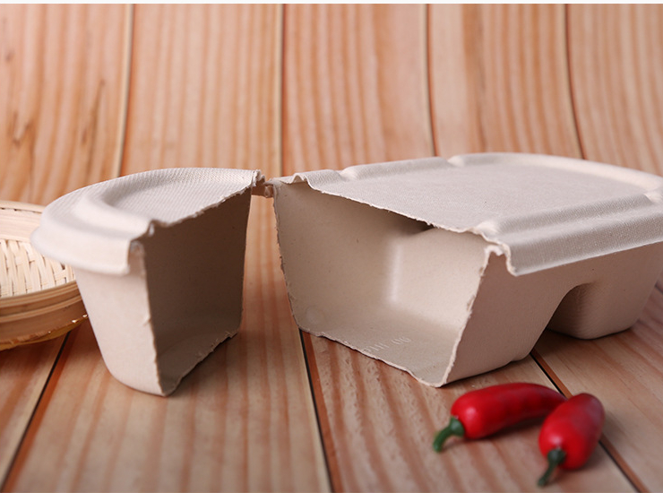 (箱) 一次性秸稈可微波可降解飯盒紙漿盒外賣快餐盒沙拉色拉分格打包盒 (包運送上門)