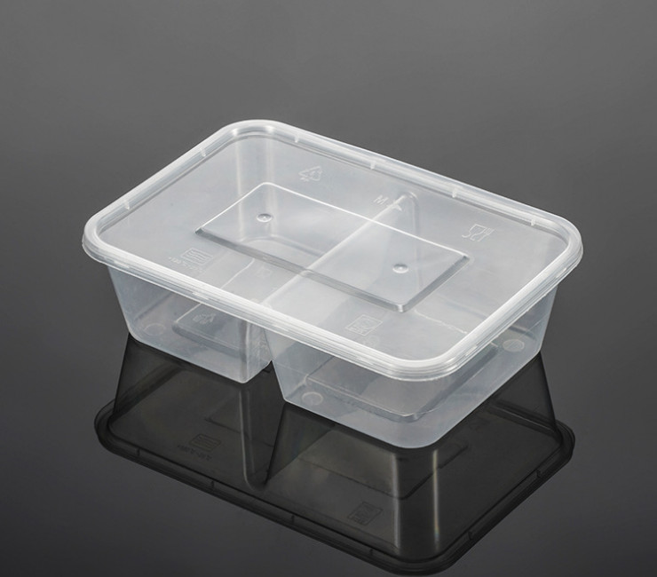 (箱) 一次性餐具 方形塑料快餐盒兩格 多格外賣打包飯盒 (包運送上門)
