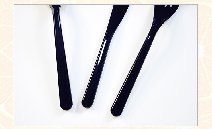 (箱) 高檔一次性西餐刀叉勺透明黑色勺子刀子叉子獨立包裝勺子 (包運送上門)