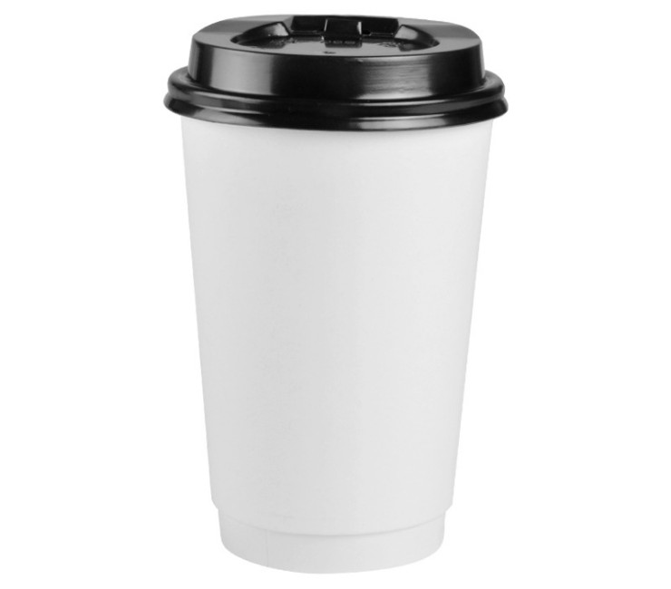 (Box) Hot Drink Cup Disposable Thick Double-Layer Hollow Coffee Paper Cup Insulation Anti-Hot Milk Tea Cup (Door Delivery Included)